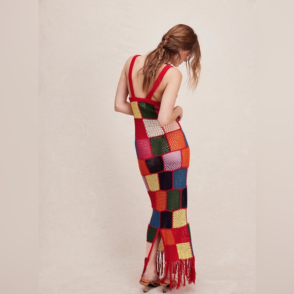 XS, NWT, Carolina K, Vera Crochet Dress, multicolor, Maxi length, 100% Cotton - Picture 6 of 15